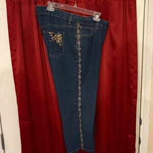Elegant Embroidered Blue Jeans